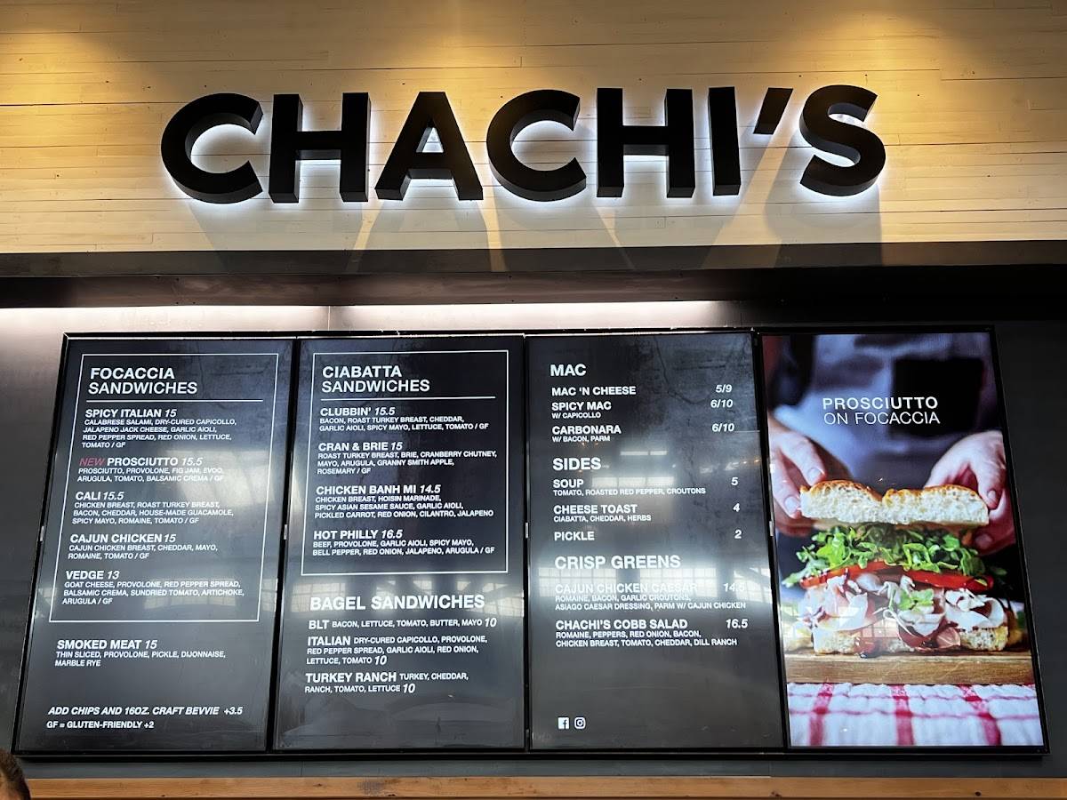 Menu de Chachi's Gourmet Sandwiches