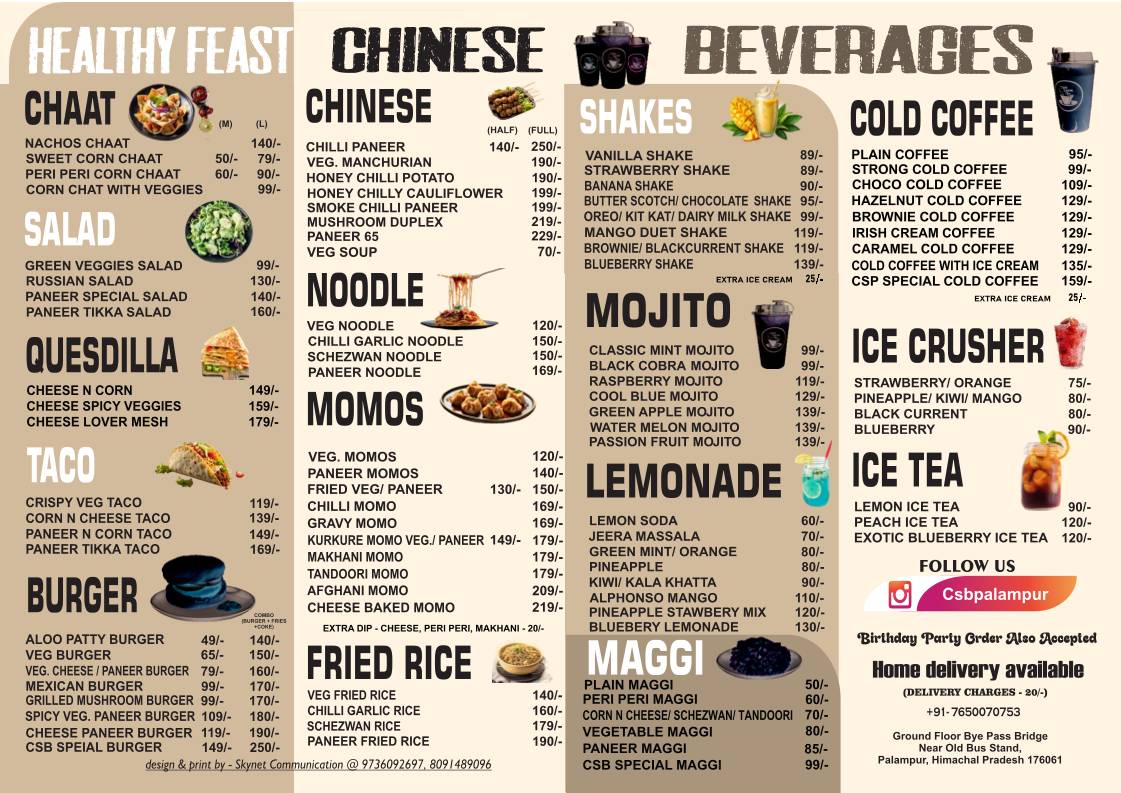 Chai Sutta Bar Palampur menu