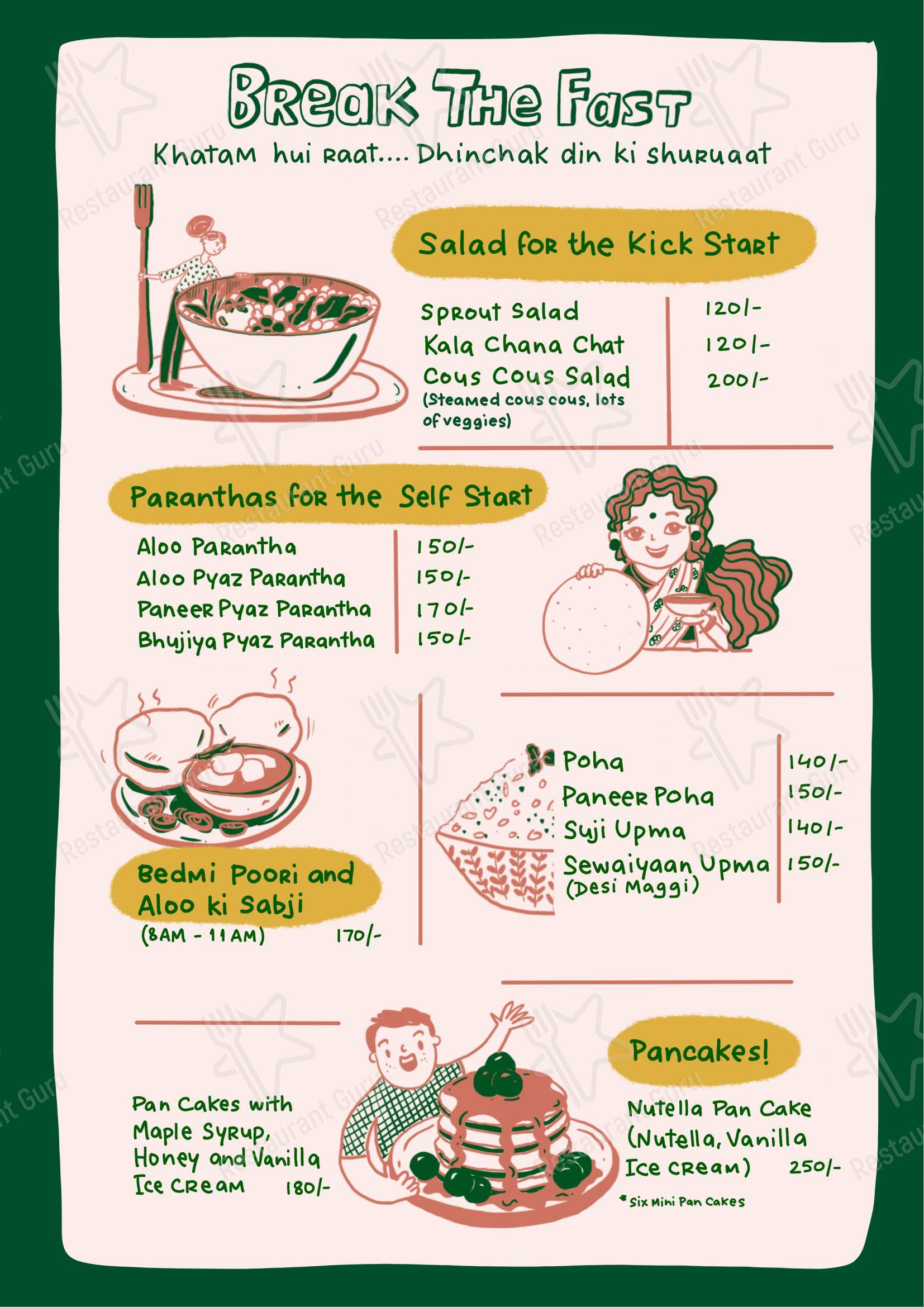 Menu for Chaisa Cafe in Jaipur