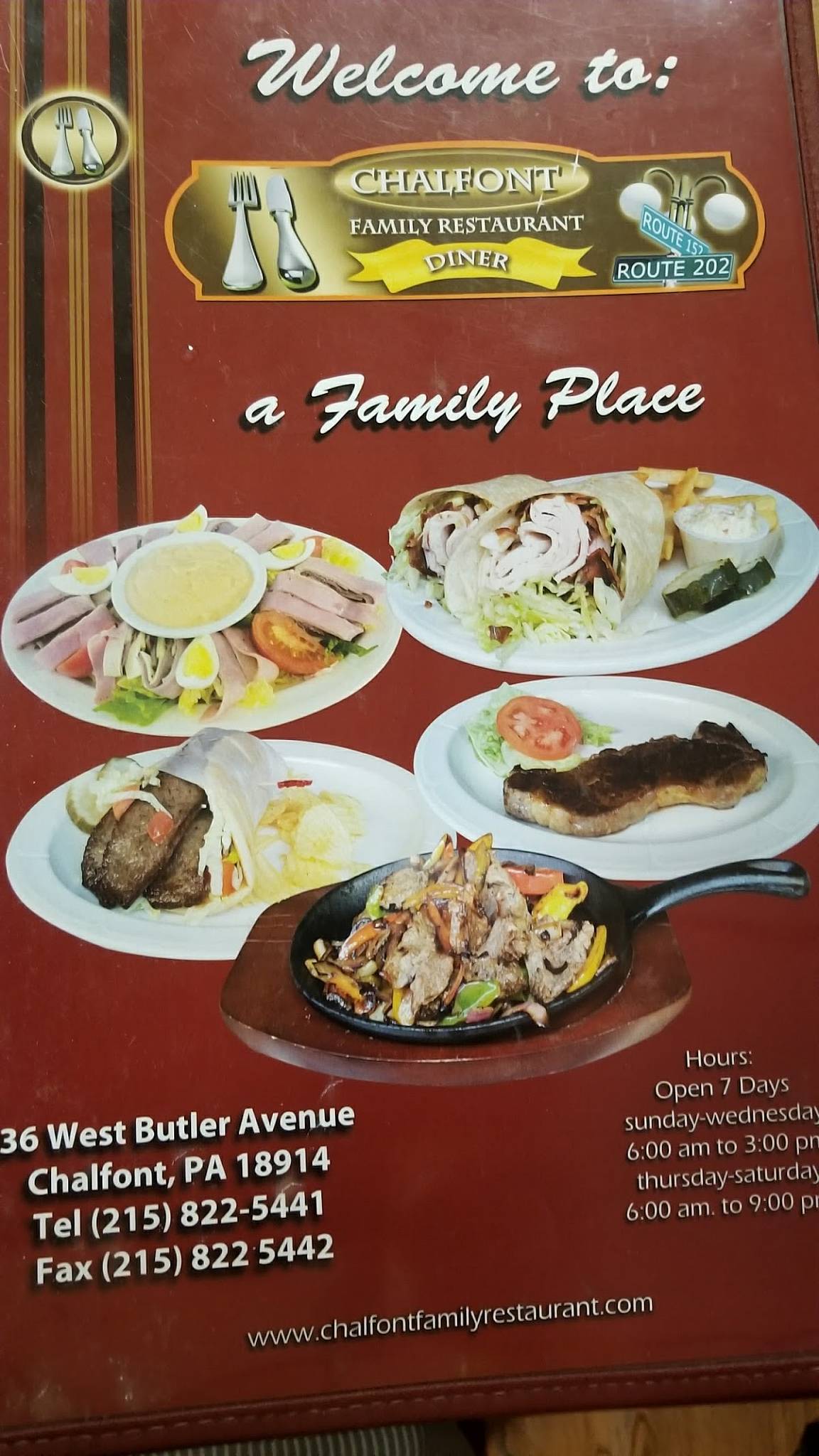 Menu at Chalfont Family Restaurant, Chalfont, 36 W Butler Ave