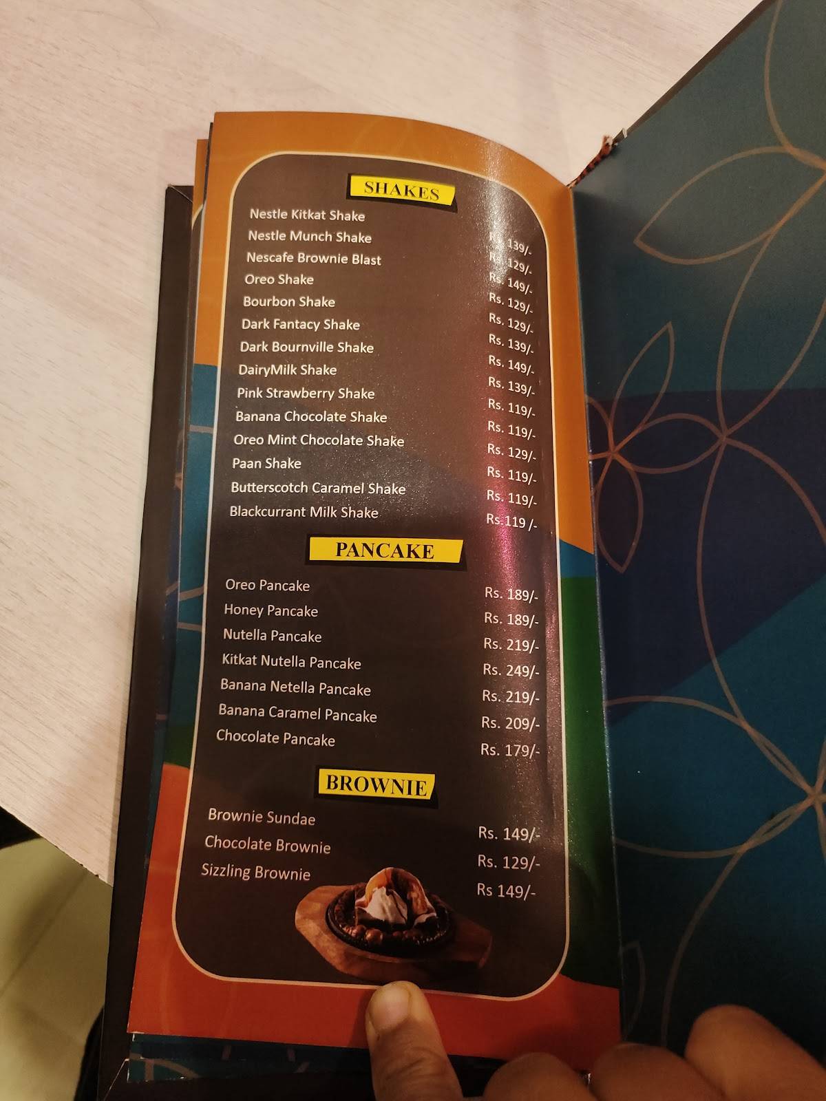 Café Gravity menu