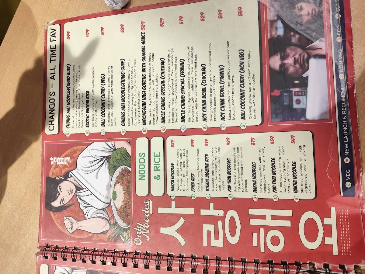 Chango's menu