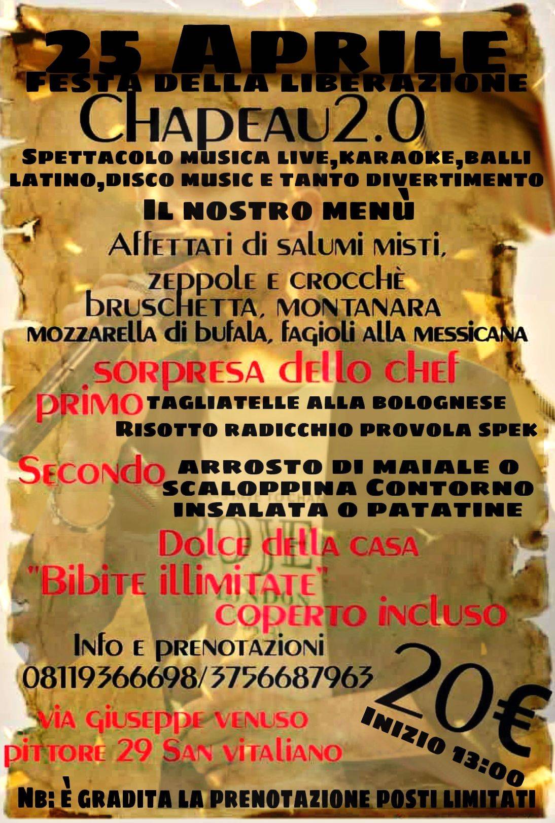 Menu di Chapeau 2.0 