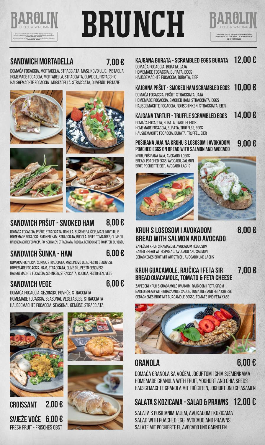 Menu di Cheese&wine bar Barolin 