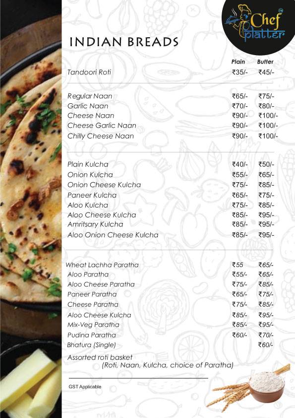 Chef Platter Bandra's Veg Family Restaurant menu