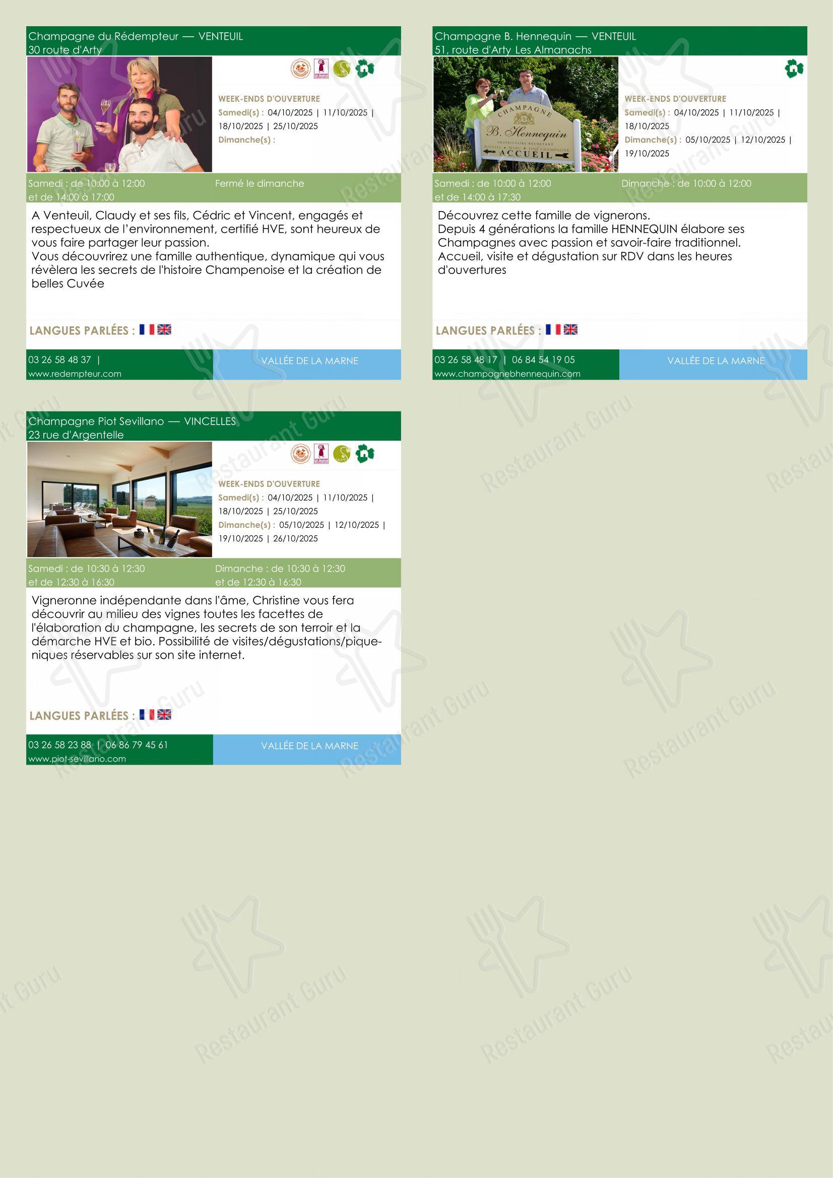 Menu pour Chèvre et Menthe restaurant