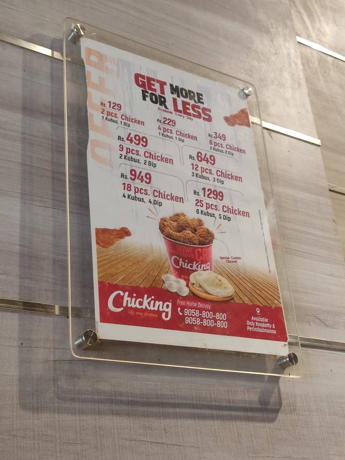 Chicking menu