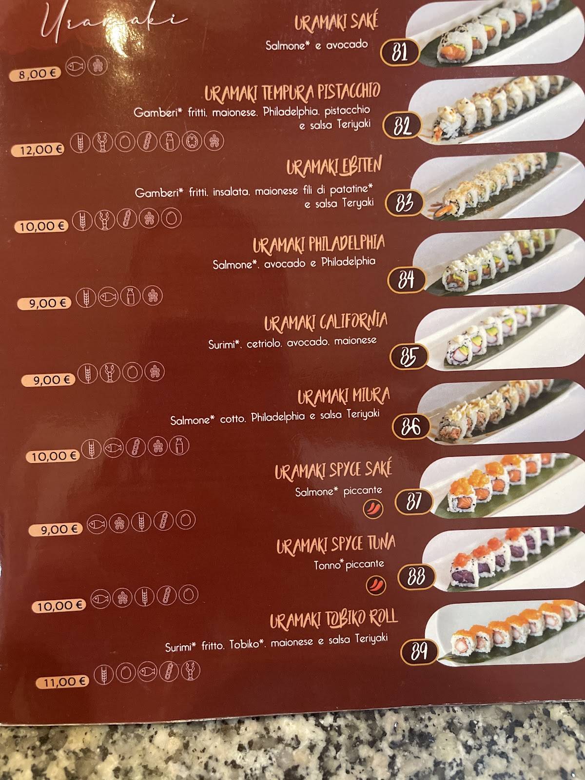 Menu di Chihiro Sushi Restaurant 