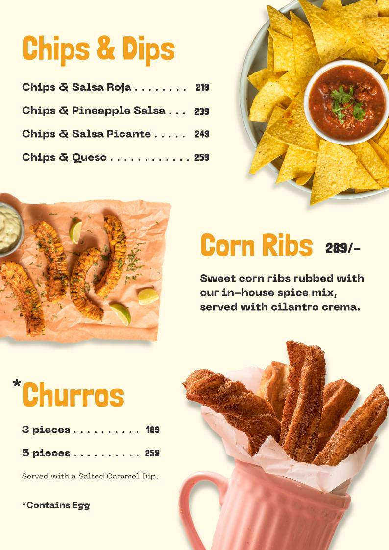 Chimichanga menu