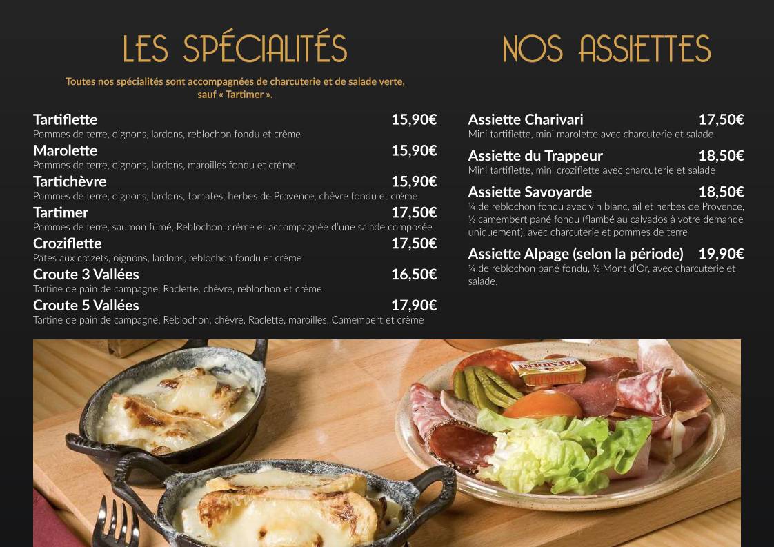 Menu de Ch'ti Charivari