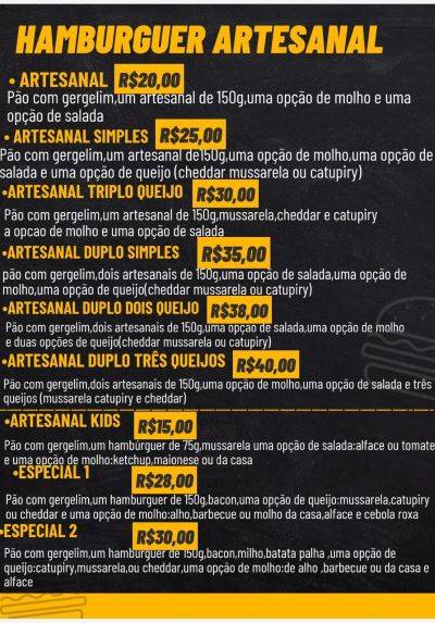 Churrasco Grego do Barão e Hamburgueria em Uberaba - MG cardápio