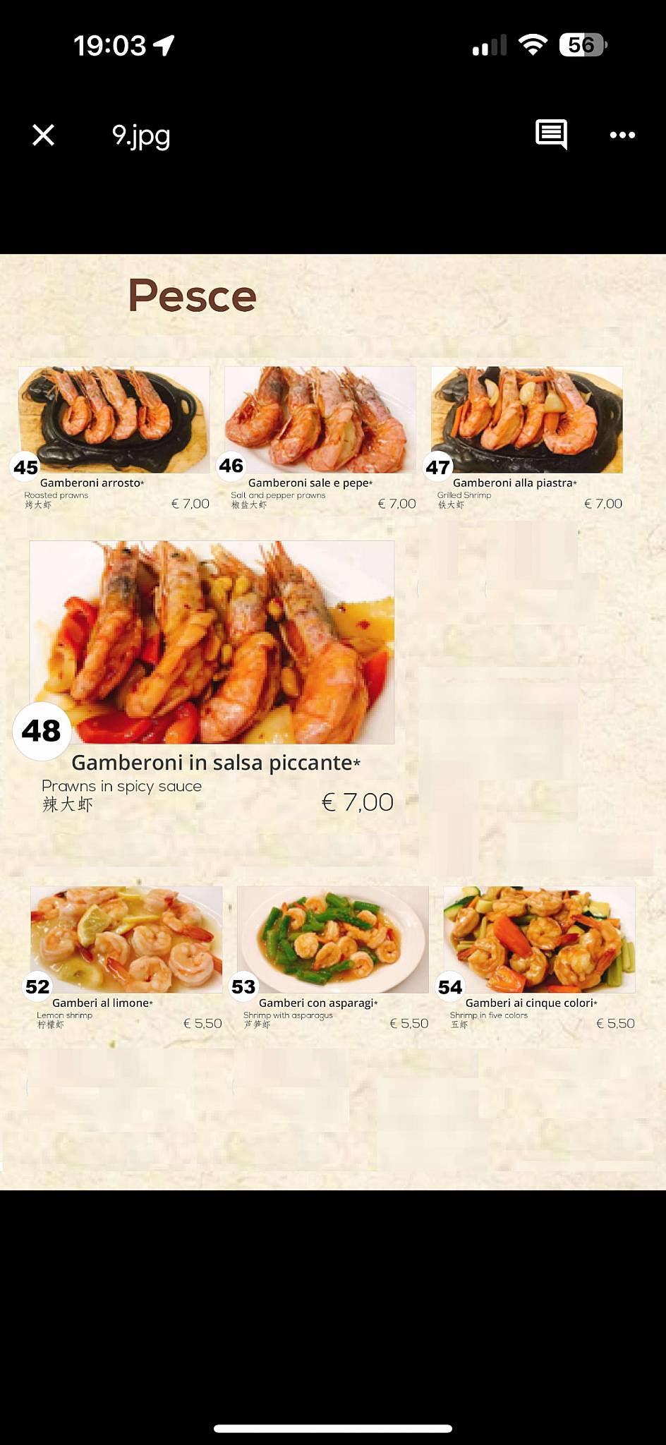 Menu di il giardino di giada 