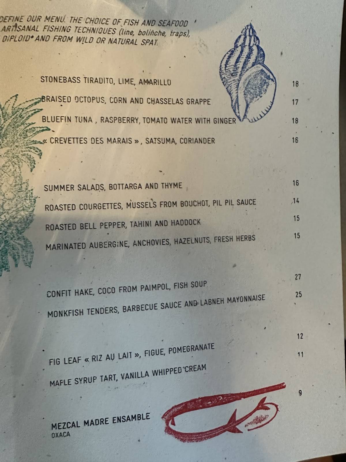 Menu de Clamato