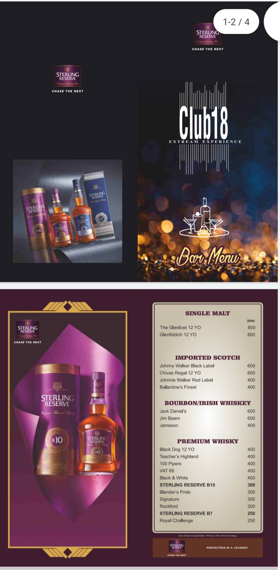 Club 18 The Best Disco menu