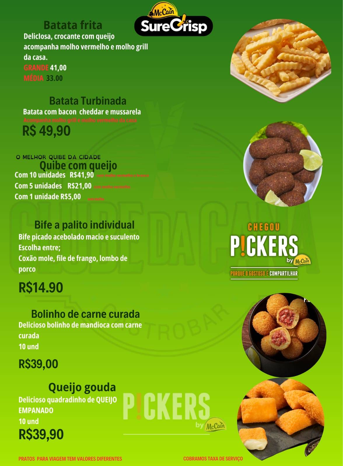 Clube da Cana GastroBar cardápio