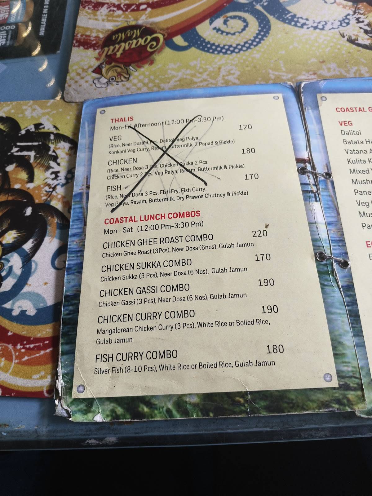 Coastal Mama menu