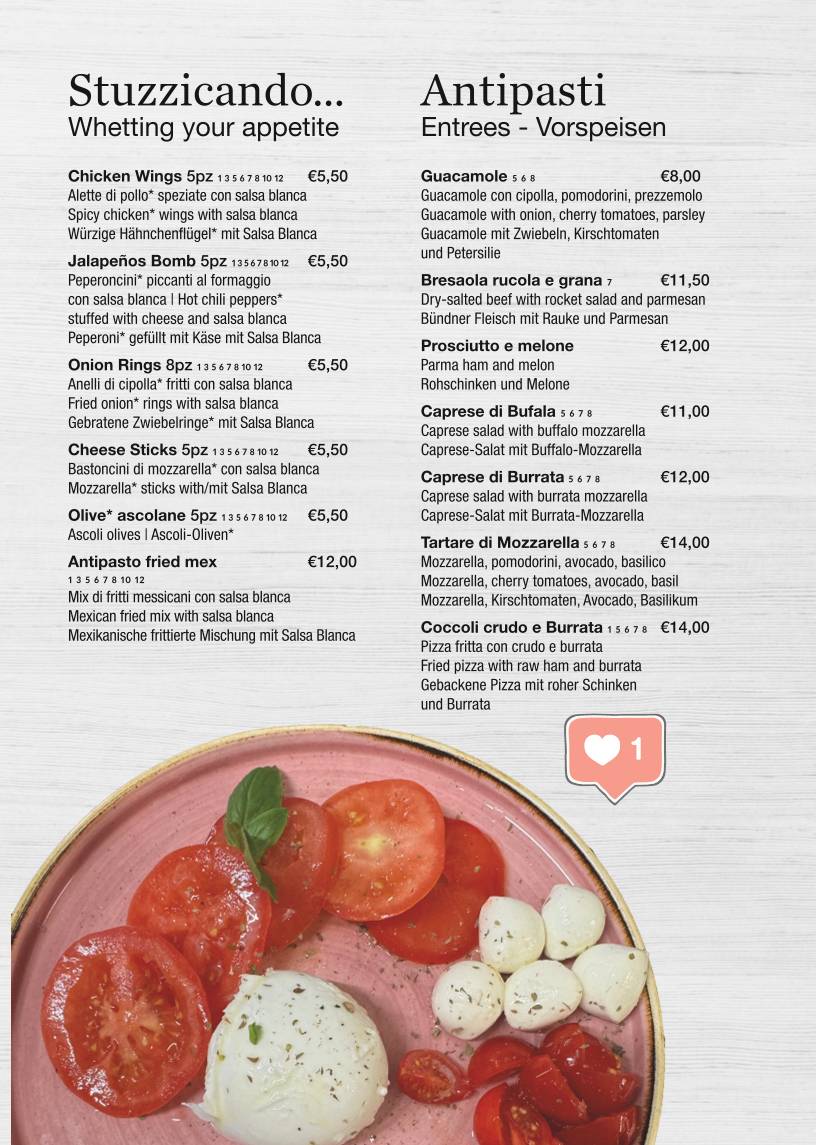 Menu di Cocobongo Bibione 