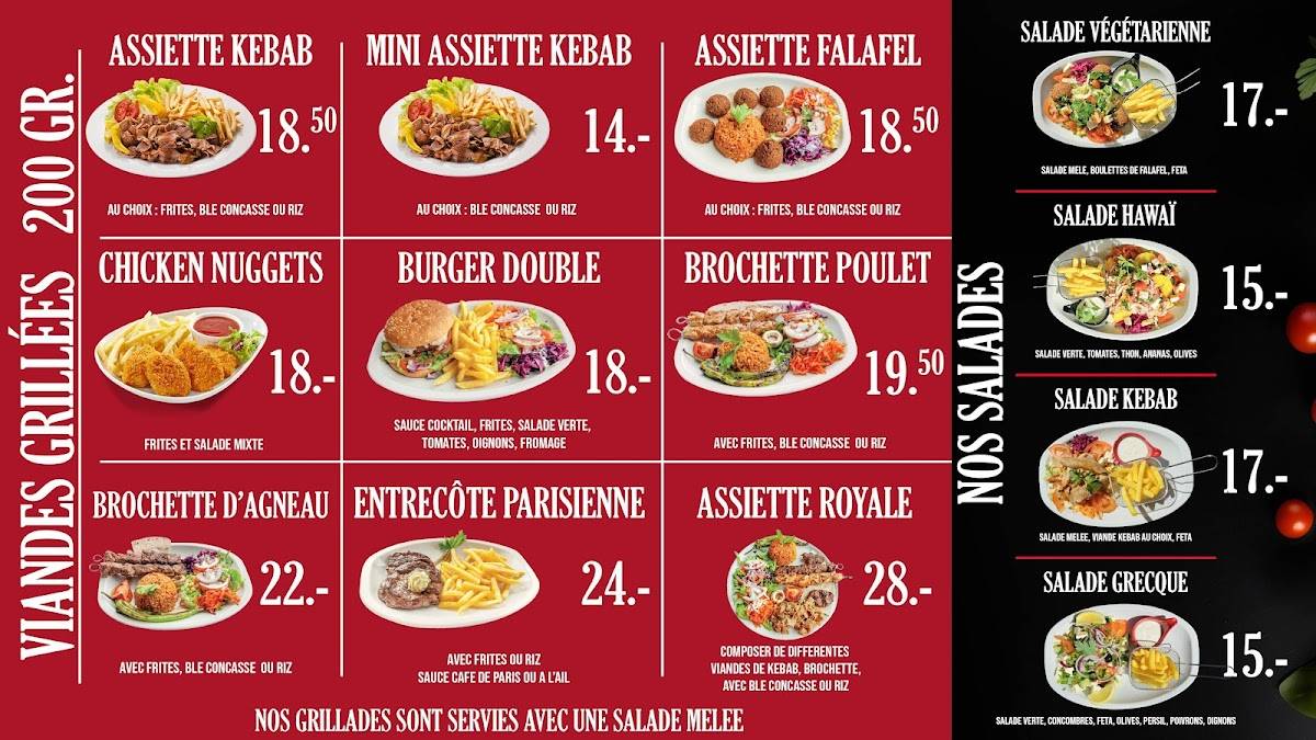 Menu de Code Bar- kebab pizza & Lausanne gare
