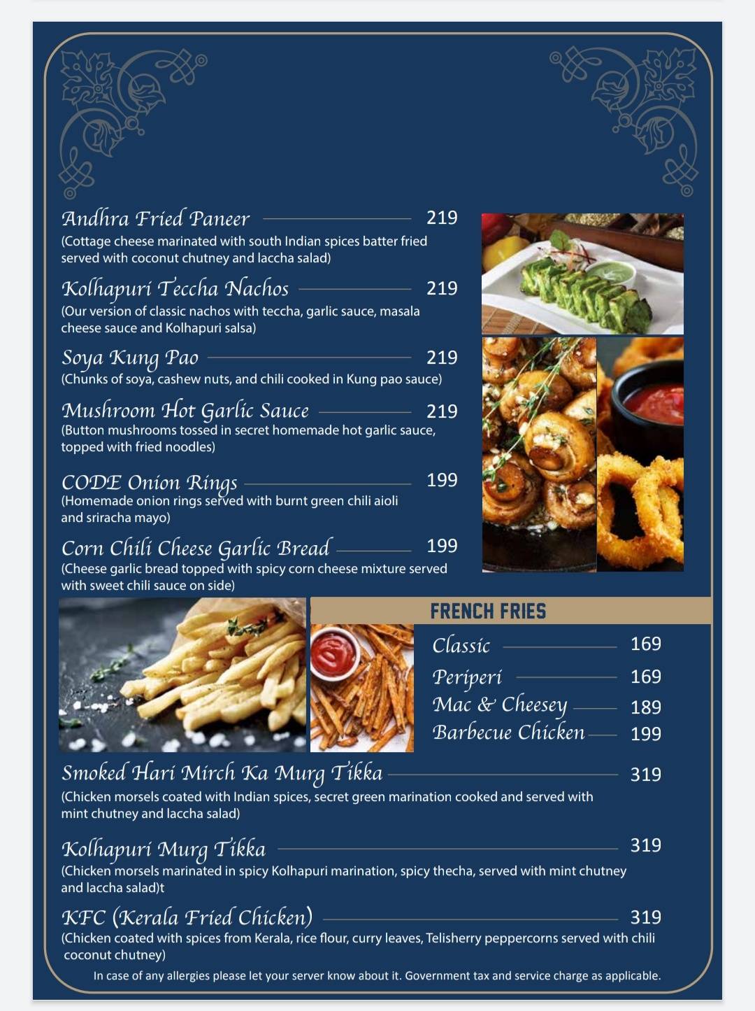 Code The Speakeasy Bar menu