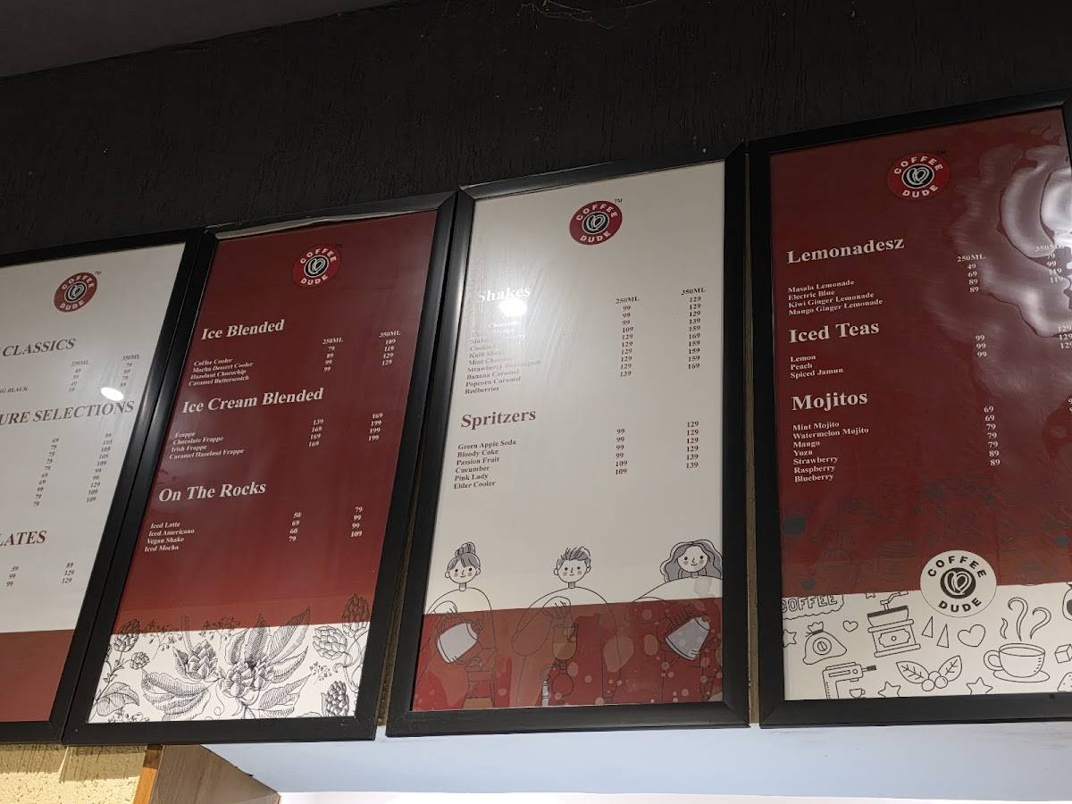 Coffee Dude (Indiranagar) menu