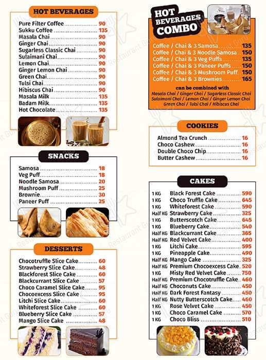 Coffee House @ Mount Road - T.Nagar branch menu