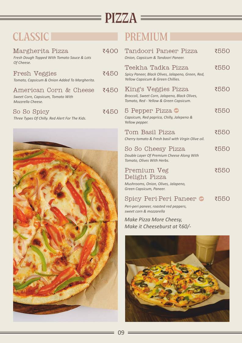 Coffee King menu