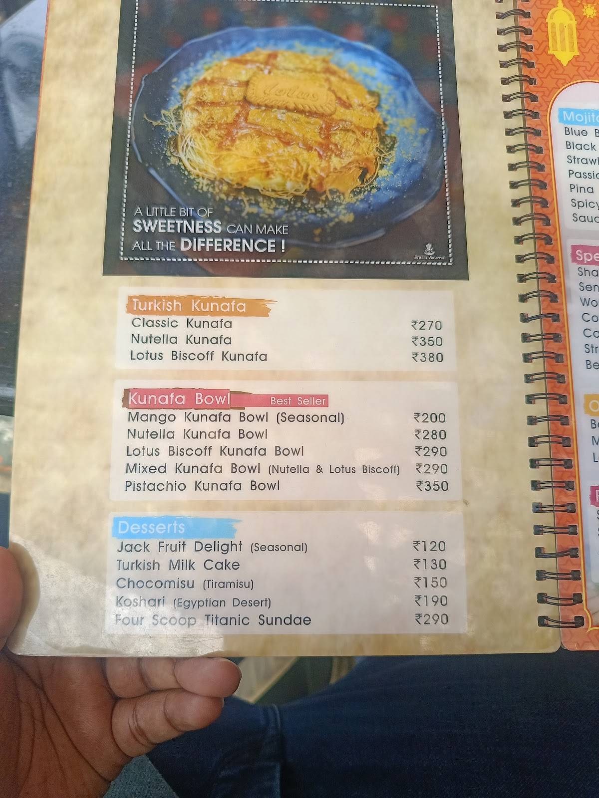 Street Arabiya Podanur menu