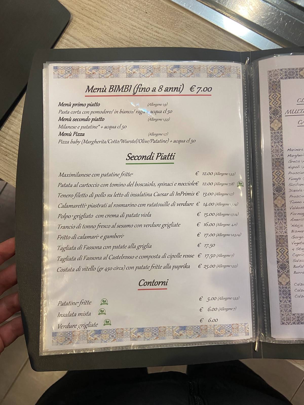 Menu di Ristorante Pizzeria In Primis 