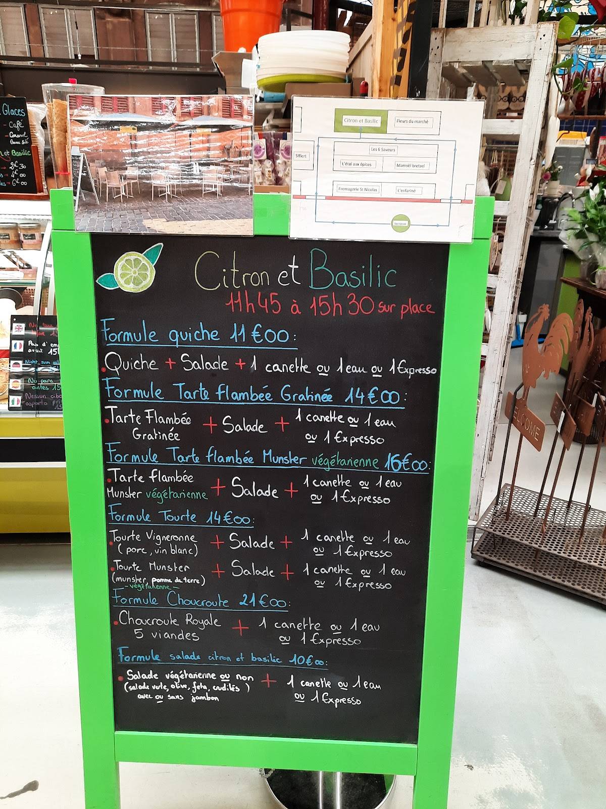 Menu de Stand Citron Et Basilic