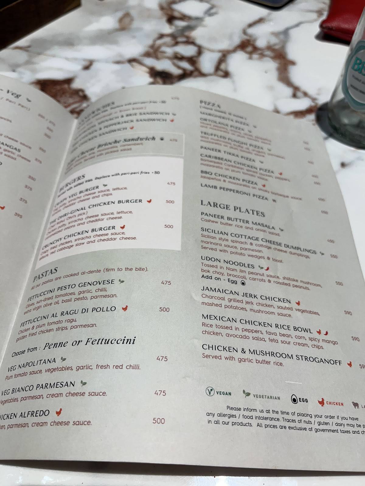 Conçu Begumpet menu