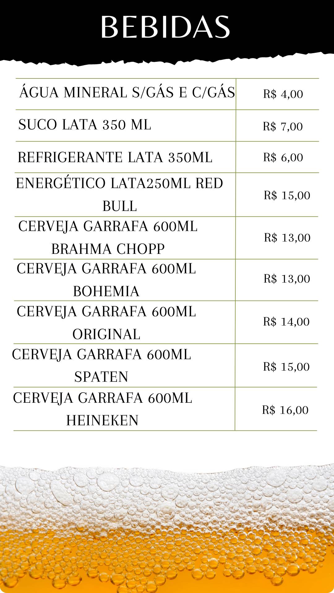 Best pub cardápio