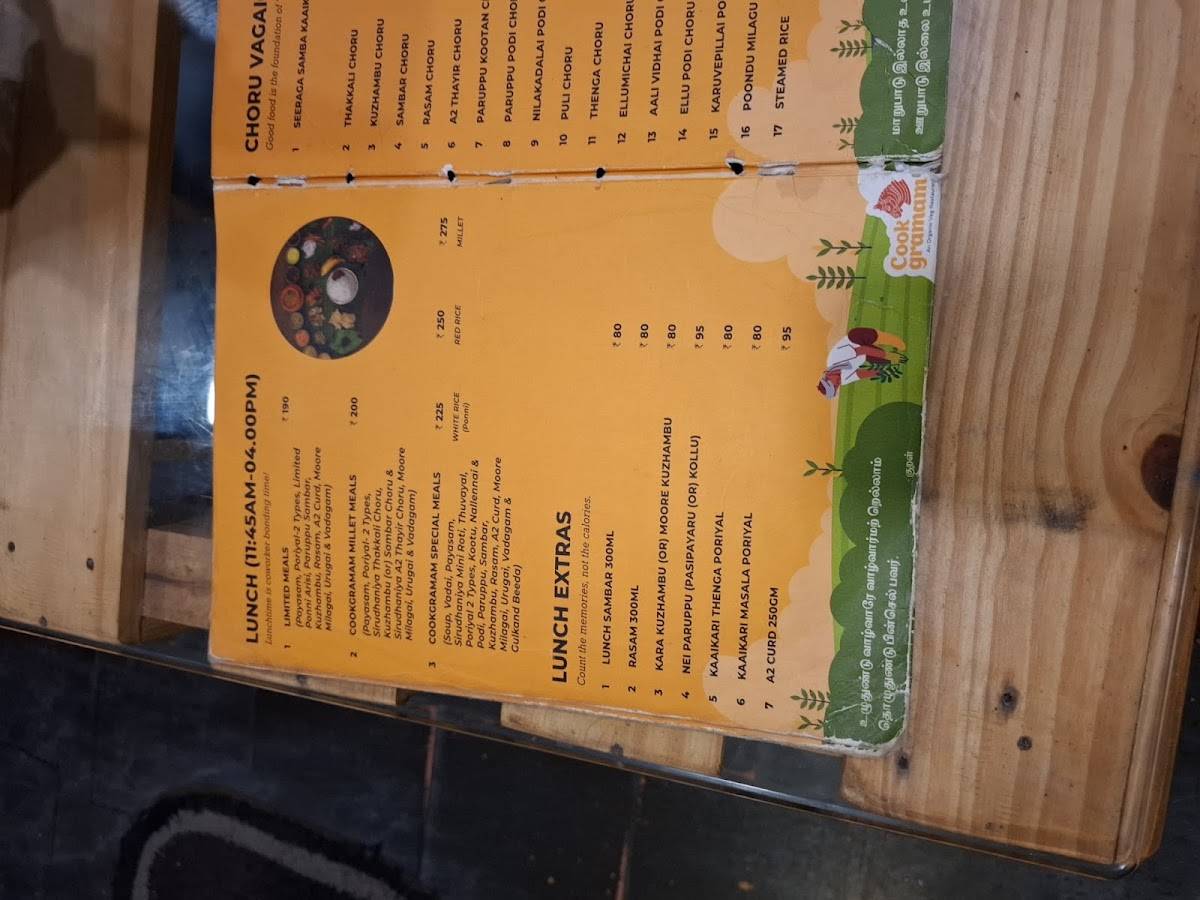 Cookgramam menu
