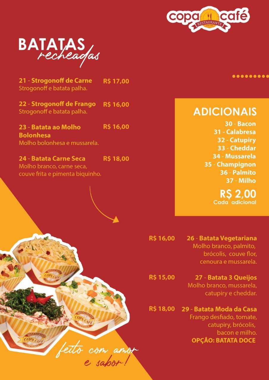 Copa Café Restaurante cardápio
