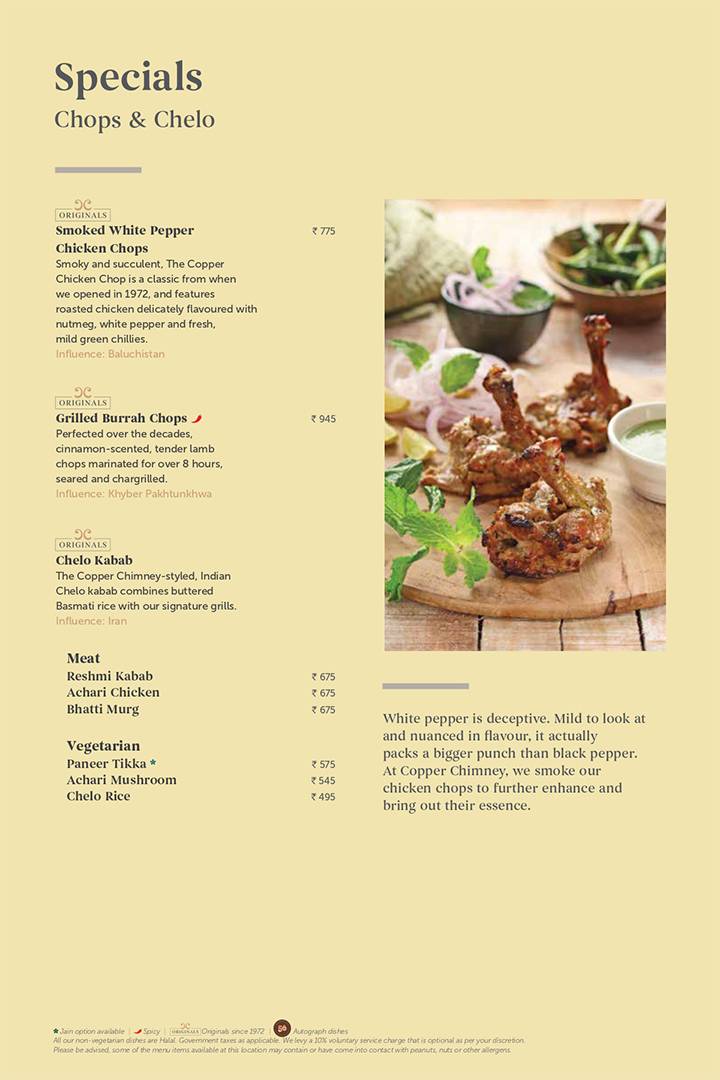 Copper Chimney Juhu menu