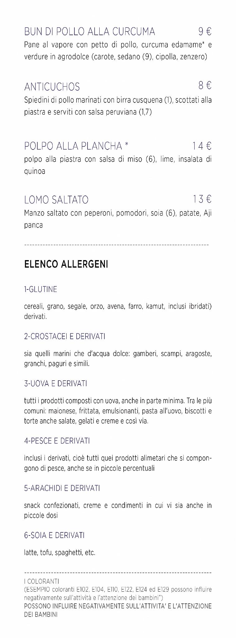 Menu di Coropuna 