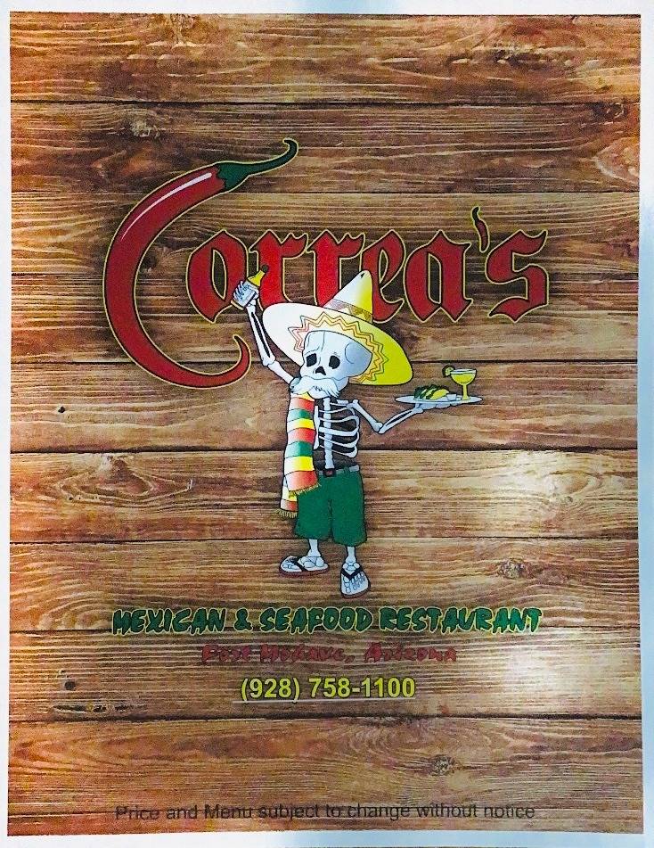 Menu at Correa's Mexican & Seafood Restaurant, Fort Mohave