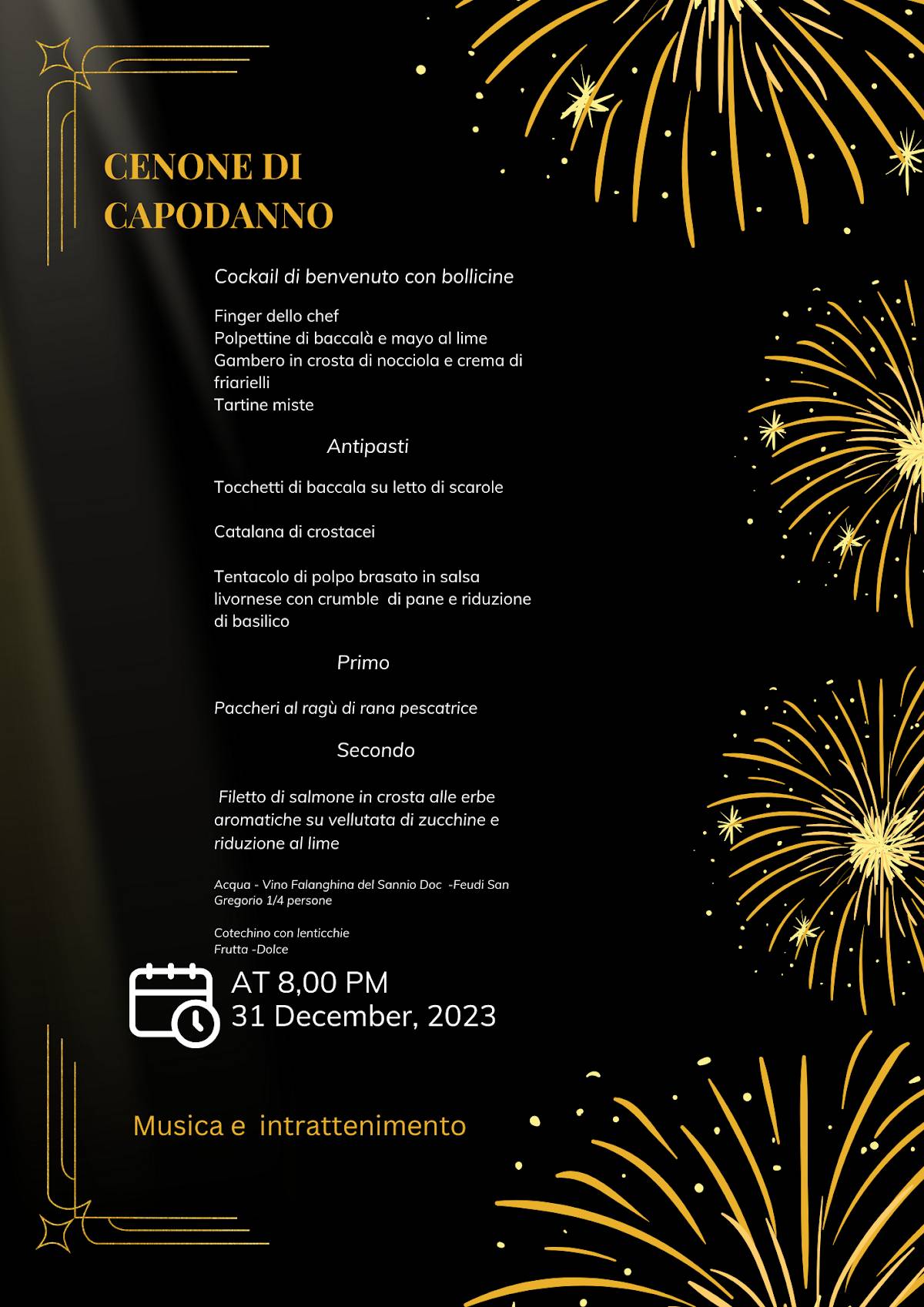 Menu di Cortenova Restaurant 