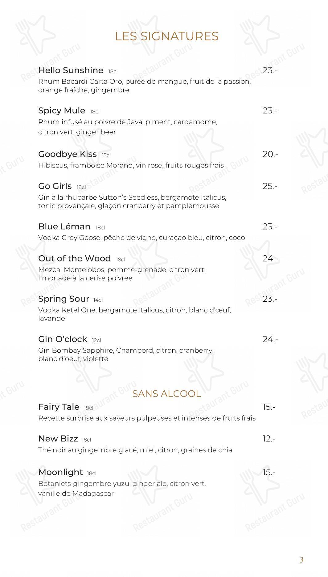 Côté Square in Ginevra - Dinner Menu