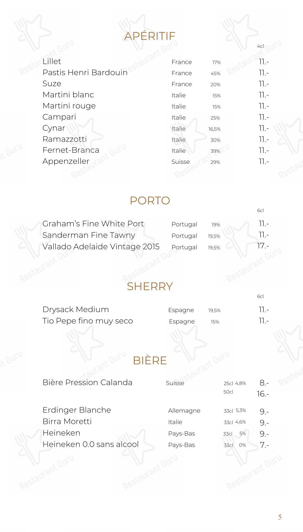 Dinner Menu per Côté Square in Ginevra