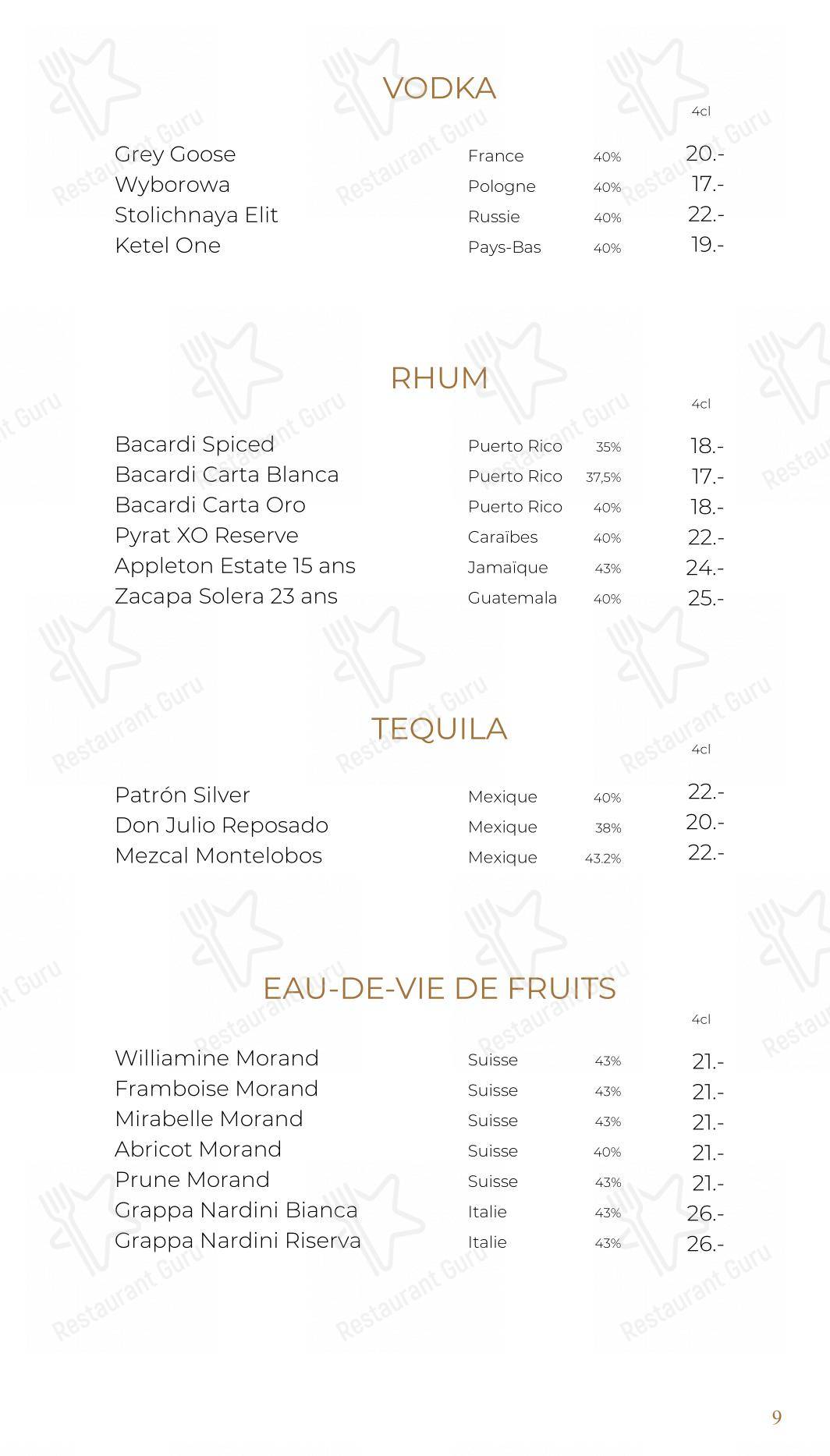 Dinner Menu per Côté Square in Ginevra