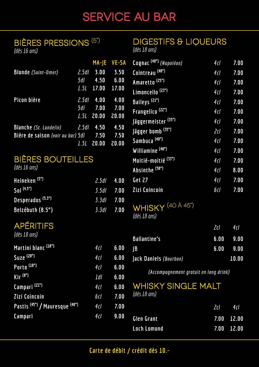 Menu di Coyote Bar 