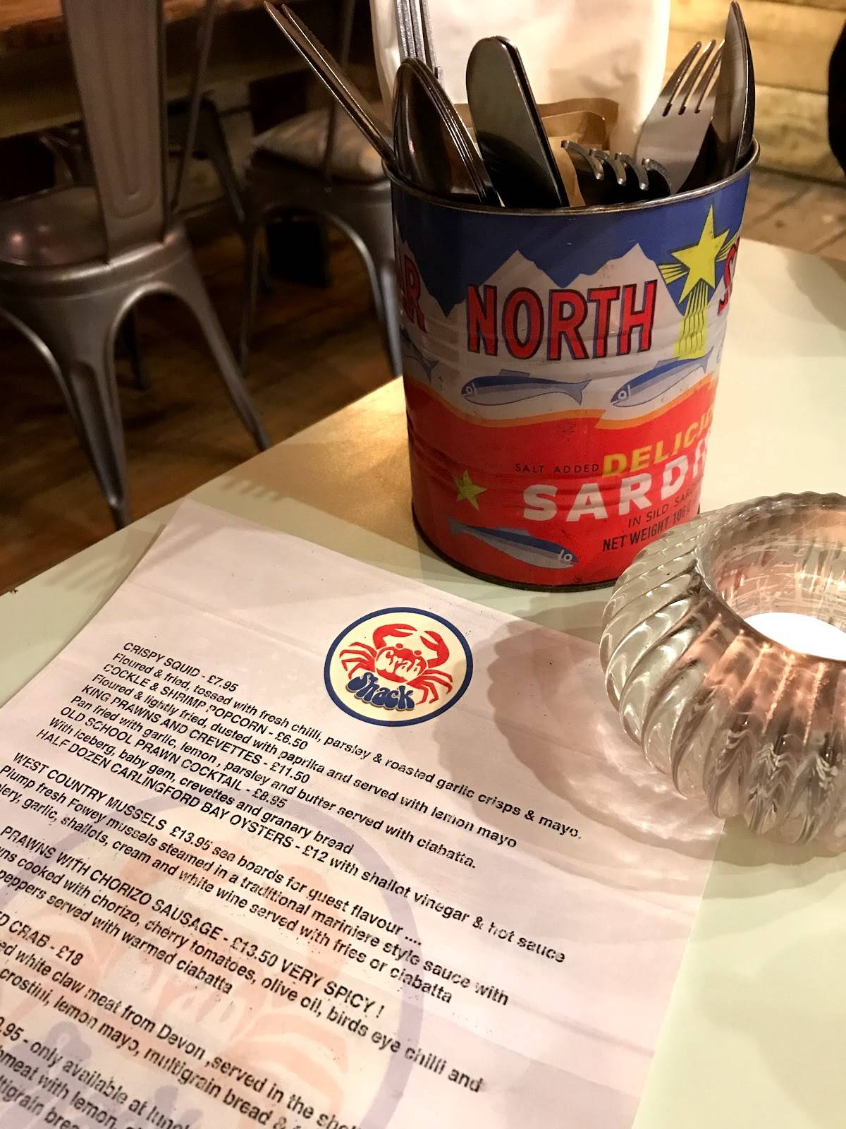 Menu at CrabShack restaurant, Worthing