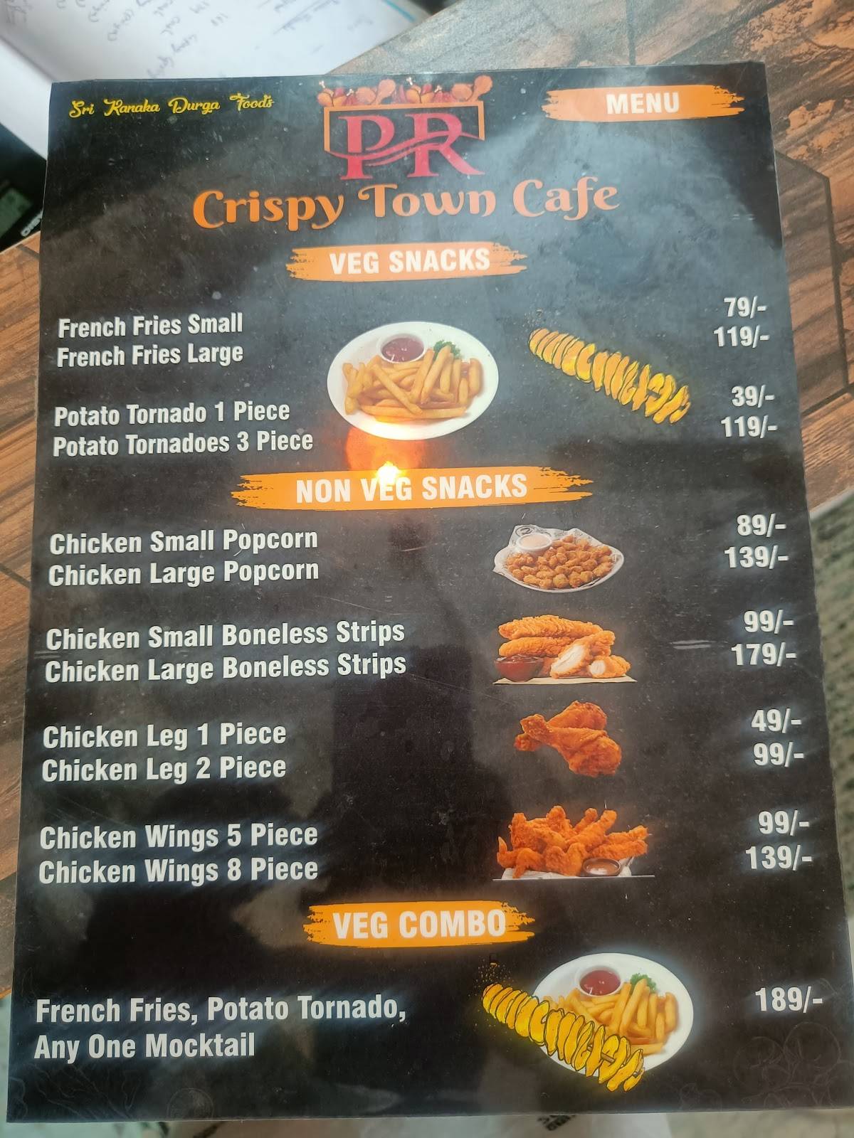Crispy Town Cafe menu
