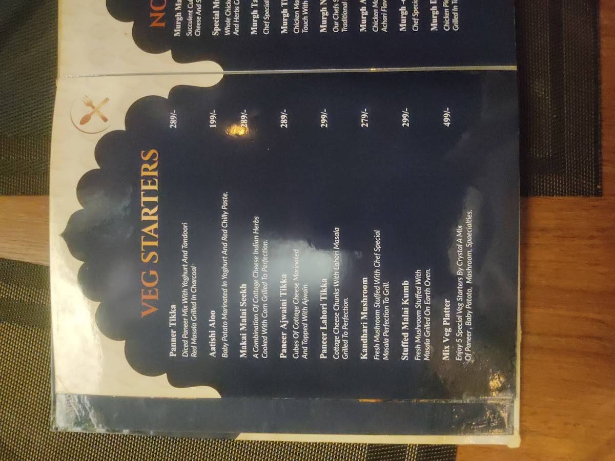 Crystal- Banquet and Rooftop Restaurant menu