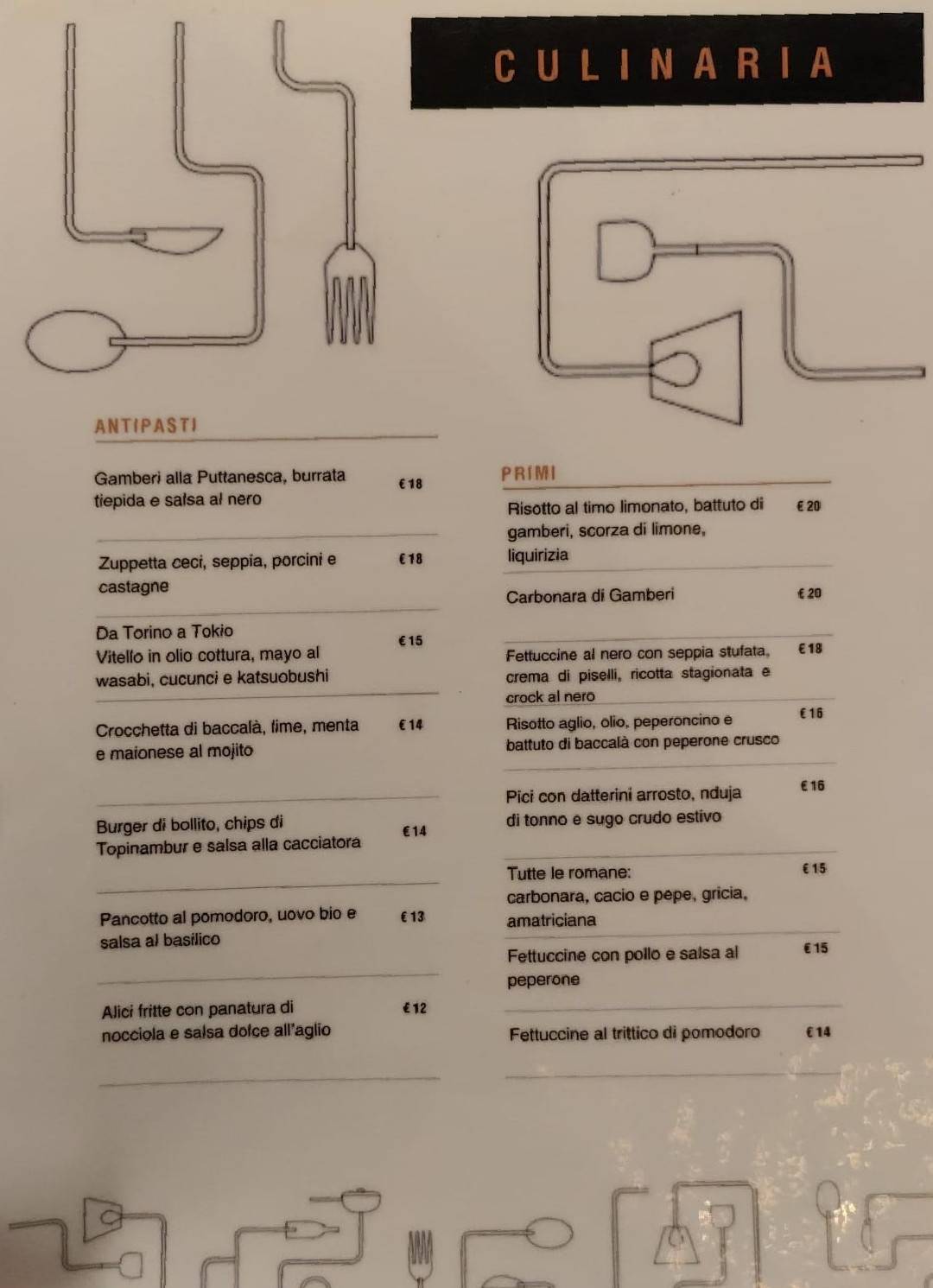 Menu de Culinaria