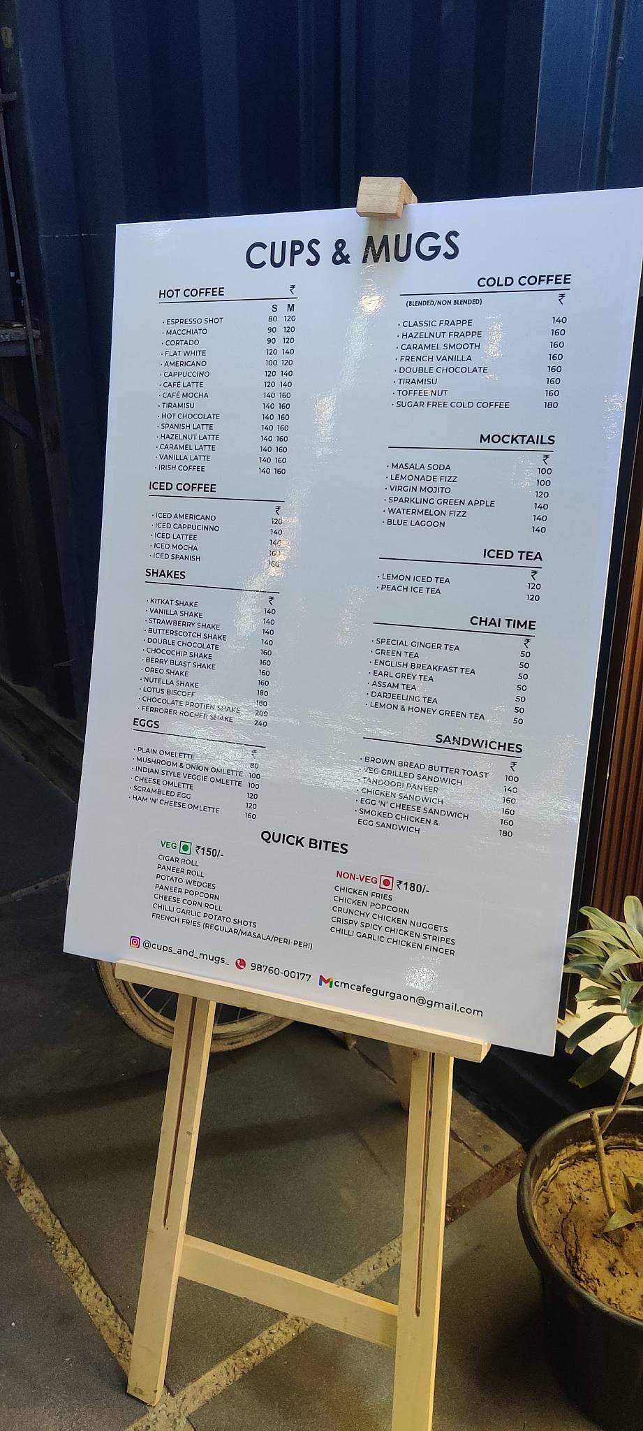 Cups & Mugs ️ menu