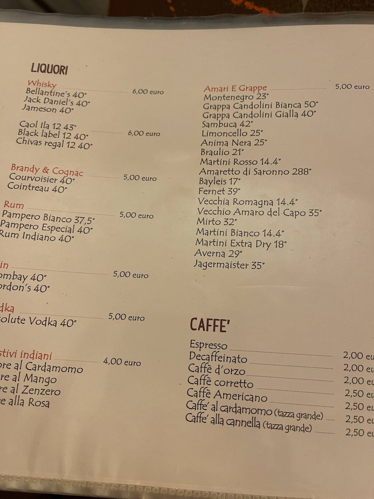 Menu di Ristorante Indiano Curcuma 