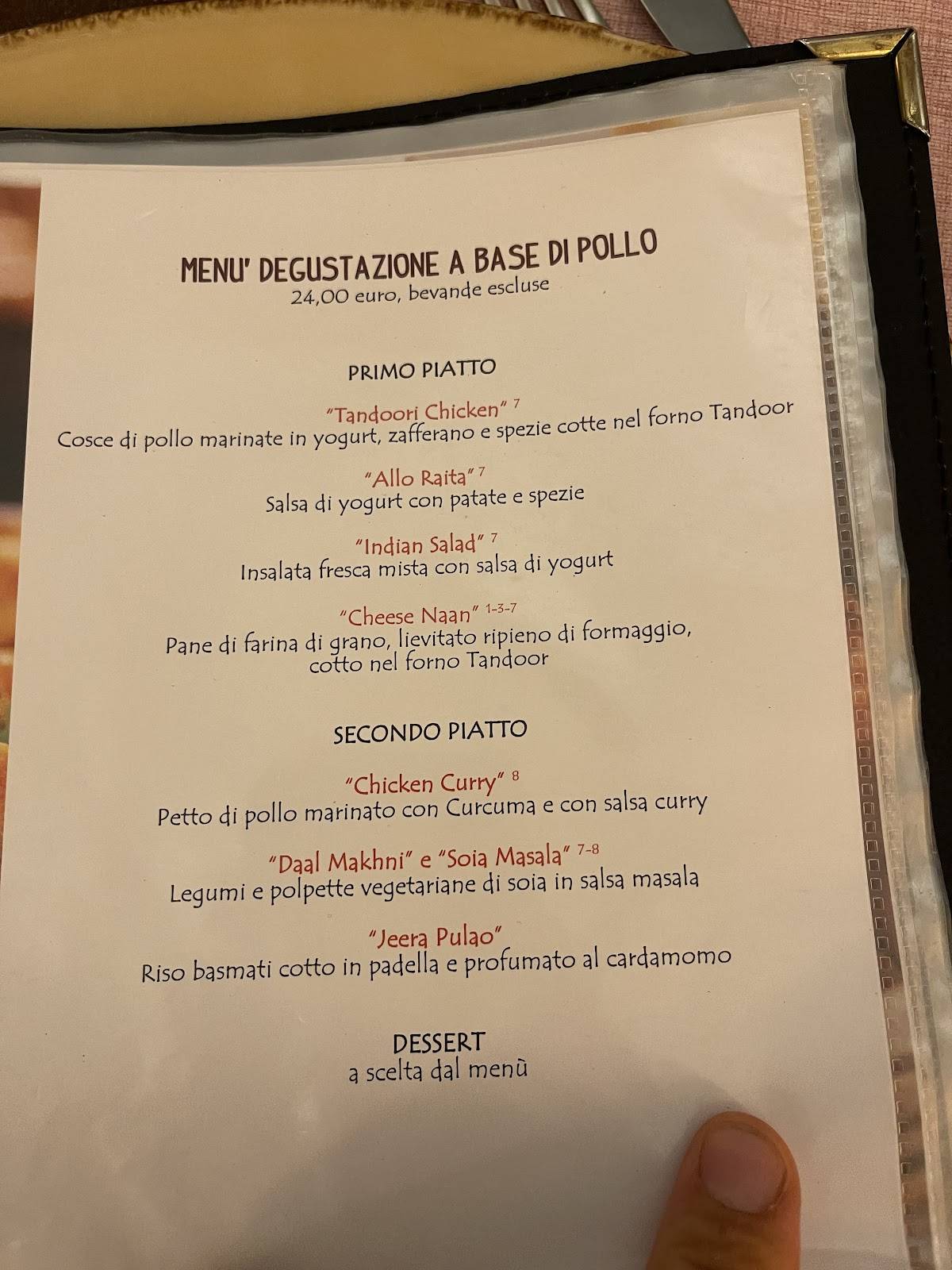 Menu di Ristorante Indiano Curcuma 