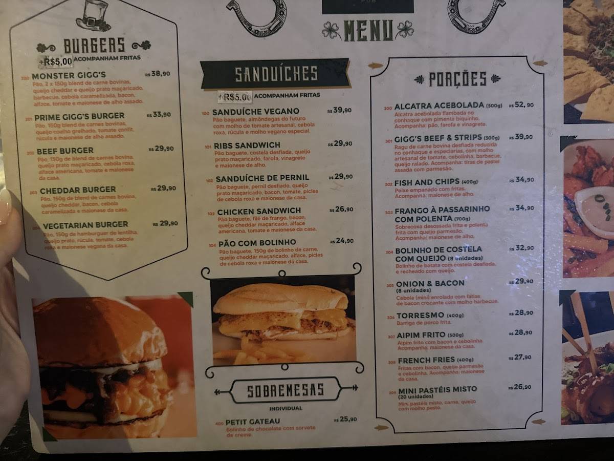 Gigg's Bar cardápio