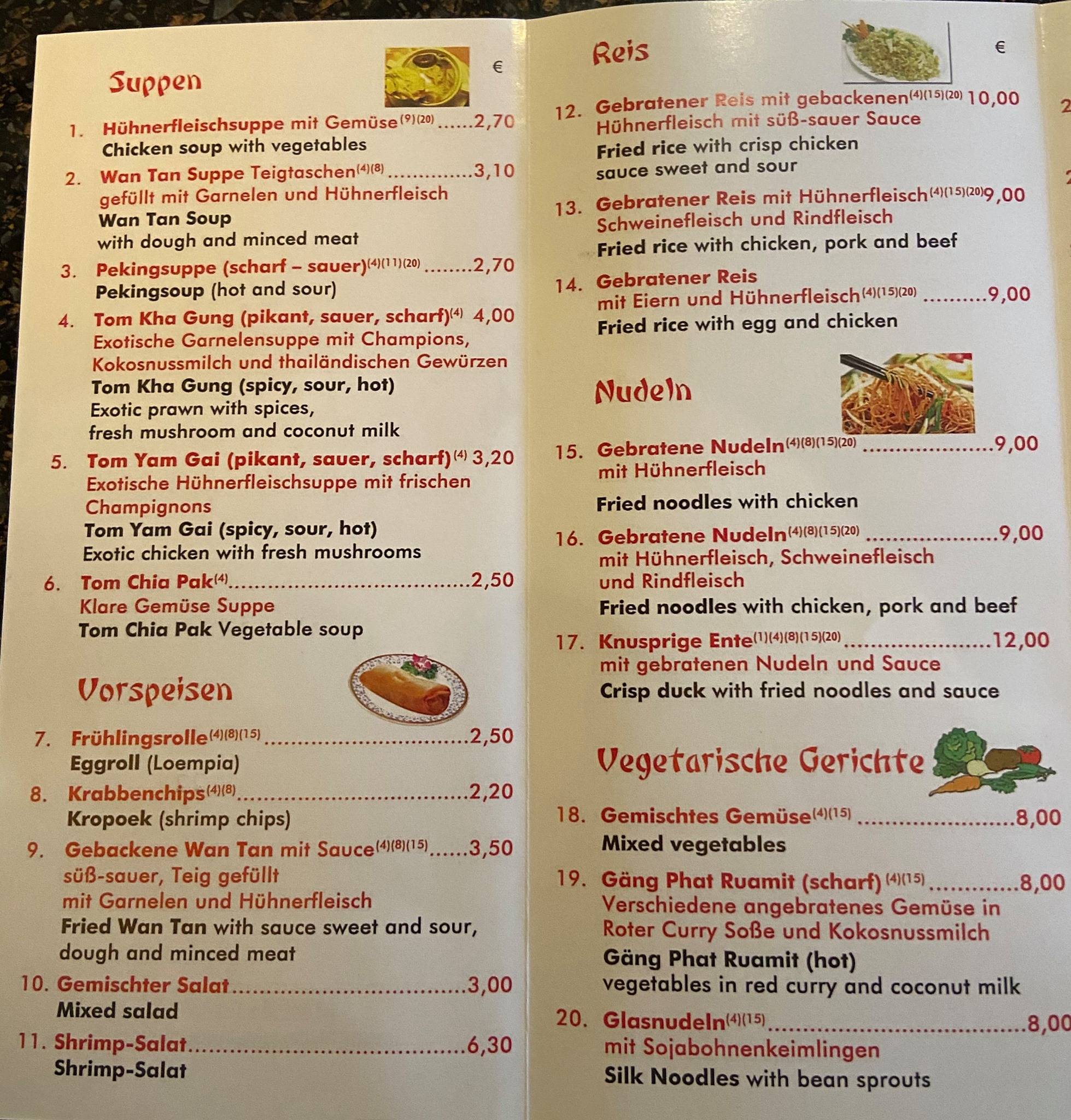 Bilder Von China Restaurant Long Püttlingen Speisekarte von China Restaurant Long, Dörfles-Esbach